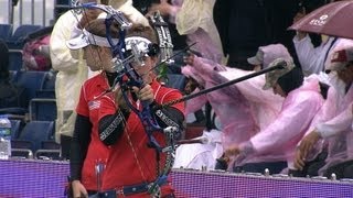 USA v Korea – compound womens team gold  Shanghai 2013 Archery World Cup S1 [upl. by Tallulah857]