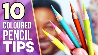 10 TIPS TO IMPROVE AT DRAWING  Coloured Pencil Tips [upl. by Arbba]