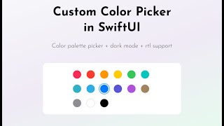 A SwiftUI Color Picker with Dark Mode and RTL Support [upl. by Suiravaj129]