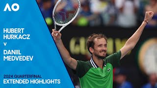 Hubert Hurkacz v Daniil Medvedev Extended Highlights  Australian Open 2024 Quarterfinal [upl. by Notneuq]