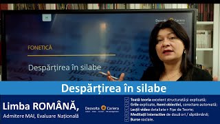 DESPĂRȚIREA ÎN SILABE  limba română  Evaluare Națională Admitere în MAI  tematica nouă [upl. by Sumedocin473]