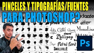 ENCUENTRA PINCELES Y TIPOGRAFÃAS ðŸ”¥ FUENTES PARA PHOTOSHOP [upl. by Eiderf]