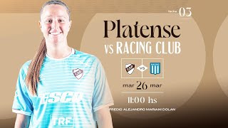 Fútbol Femenino Platense vs Racing Club Torneo Apertura 2024 [upl. by Neirod728]