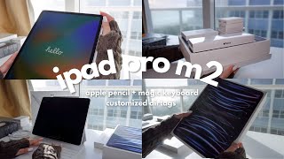 ✨📦 iPad Pro M2 129 1TB  Apple Pencil  Magic Keyboard  AirTags  ASMR Unboxing [upl. by Winfrid]