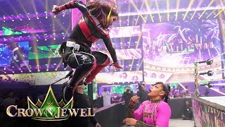 Kairi Sane assaults Bianca Belair in jawdropping return WWE Crown Jewel 2023 highlights [upl. by Haldane990]