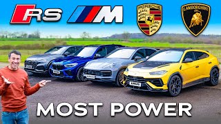 BMW X5M v Urus Performante v Cayenne Turbo GT v RSQ8 Power amp Weight SHOWDOWN [upl. by Riocard287]