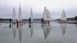 Iceboating on frozen Deep Creek Lake [upl. by Filippa]