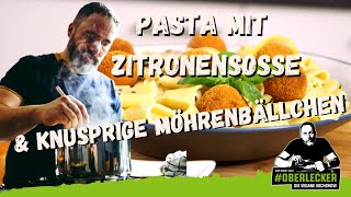 Vegane Pasta in Zitronensoße und knusprigen Möhrenbällchen [upl. by Ronda]