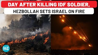 Israelis Panic As Hezbollah Rockets Cause Huge Fires In North Israel Day After IDF Soldiers Death [upl. by Tarrah806]