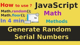 How to Use JavaScript Math Object  Generate Random serial numbers [upl. by Eniaral515]