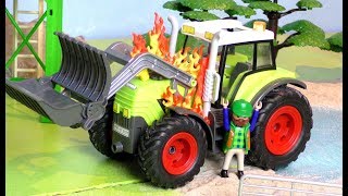 Der Trecker brennt  Traktor fängt Feuer auf dem Bauernhof  Tractor Vehicles for Kids [upl. by Vaasta]