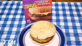 Dollar Tree Fast Bites Cheeseburger ReviewFrozen Burger Cooked in the Toaster Oven [upl. by Aldus]