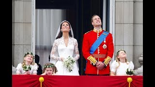 The Duke and Duchess of Cambridge watch the fly past with their families [upl. by Sunev226]