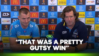 Des Hasler talks losing count on the amount of try saves  Titans Press Conference  Fox League [upl. by Bonns385]