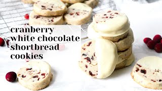 Cranberry White Chocolate Shortbread Cookies [upl. by Asta]