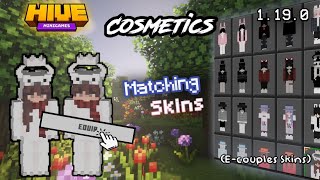 MCPE COSMETICS Matching Skins With Capes Ecouples skins works on hive 1190 [upl. by Georgianna]