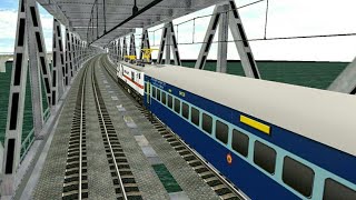 Train Crossing a Long Bridge in Indian Train Simulator Indian Railways [upl. by Pietro]