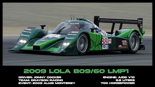 Lola LMP1 Judd V10 InCar ALMS Laguna Seca from 2009 [upl. by Llenyaj]