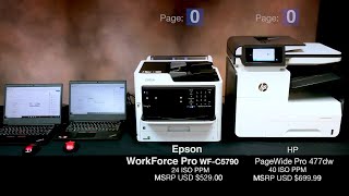 Epson WorkForce Pro WFC5790 FPOT vs HP 477dw [upl. by Kalam]