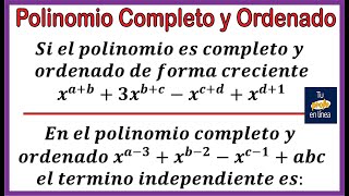 🚩EXPRESIONES ALGEBRAICAS 05 Polinomio Completo Y Ordenado Ejercicios [upl. by Koren]