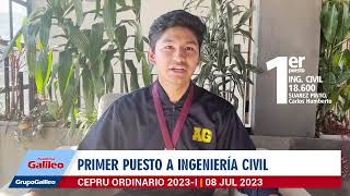 Primer Puesto a Ingeniería Civil  CEPRU UNSAAC Ordinario 2023I [upl. by Aluin]