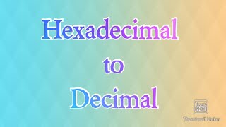 Hexadecimal to decimal conversion in digital electronics in Tamil [upl. by Rafaelia]