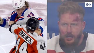 Matt Rempe amp Nicolas Deslauriers Drop the Gloves in Epic Old School NHL Fight [upl. by Holle]