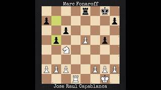 Jose Raul Capablanca vs Marc Fonaroff  New York NY USA 1918 [upl. by Ebarta]