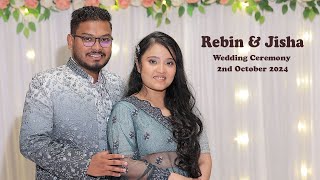 Rebin amp Jisha Wedding Ceremony [upl. by Hoem182]