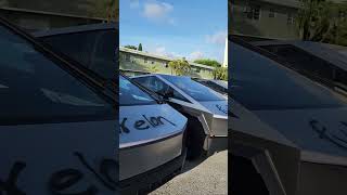 F Elon Sprayed on Over 30 Tesla Cybertrucks Parked in Florida Lot [upl. by Schaumberger]