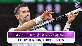 Djokovic relentless against Rune  Holger Rune vs Novak Djokovic  Highlights  Wimbledon 2024 [upl. by Assiran]