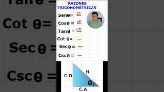 RAZONES TRIGONOMÉTRICAS shorts maths aprendizajedivertido [upl. by Adalheid]