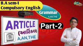 ArticleGrammar Part2 ॥ BA sem 1 Compulsory English ॥ for Hngu Exam 2023 [upl. by Philipp]