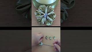 Easy Ribbon Flowers Kanzashi Tutorial and Satin Ribbon Craft [upl. by Lasko522]