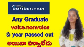 concentrix non voice  voice process jobs recruitment in telugu [upl. by Hartill423]