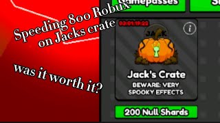 SPENDING 800 ROBUX ON 🎃 JACKS CRATE IN 👏SLAP BATTLES ROBLOX [upl. by Ennayar]