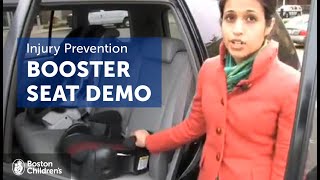 Booster Seat Demonstration  Injury Prevention  Boston Childrens Hospital [upl. by Amble440]