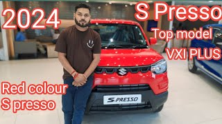 Red Maruti suzuki SPresso VXI Plus Top Model Rs Rs550L ll most Detailed walkaround REVIEW [upl. by Haseefan665]