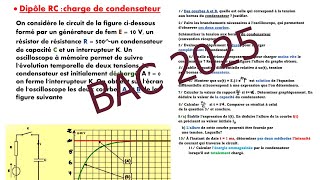 Dipôle RC correction exercice N°1 BAC SCIENTIFIQUE [upl. by Yreneh4]