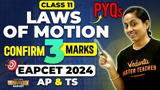 EAPCET 2024 Laws of Motion Class 11  Most Expected PYQs 🔥  Confirm 3 Marks  🚀 Unstoppable EAPCET [upl. by Pollux]