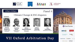 VII Oxford Arbitration Day  Climate Changes amp ESG disputes [upl. by Reggis]