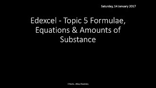 EDEXCEL Topic 5 Formulae Equations and amounts of substance REVISION [upl. by Salguod487]