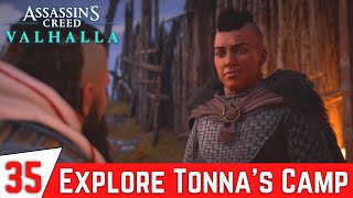 ASSASSINS CREED VALHALLA Walkthrough Gameplay Part 35  Explore Tonnas Camp for Clues Bartering [upl. by Rettig]