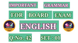 SET  01  Q42 ENGLISH  CLASS X  IMPORTANT GRAMMAR FOR BOARD EXAM NCERTCBSE [upl. by Nairred]