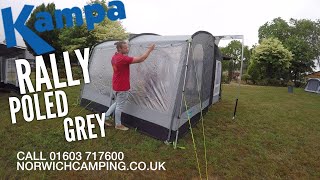 Kampa Dometic Rally Poled Grey Caravan Awning Review [upl. by Yung]