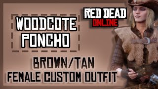 Woodcote Poncho From Gus  BrownTan Female Outfit  RDR2 Online  PC  Red Dead Redemption 2 Online [upl. by Seidel]