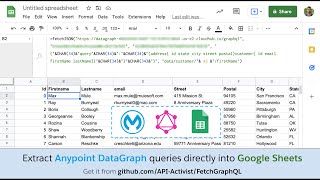 Google Sheet extract Data from Anypoint DataGraph GraphQL endpoint [upl. by Retep]