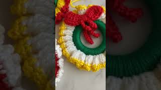 Easy Crochet Christmas Ornaments For Beginners  Mini Wreath Ornament [upl. by Yobybab226]