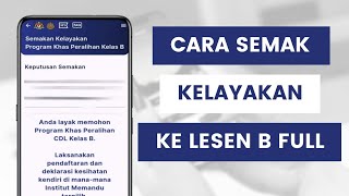 Cara Semak Kelayakan Program Khas Peralihan Kelas B Di Aplikasi MyJPJ l Lesen B1 B2 Ke B Full [upl. by Carlile776]