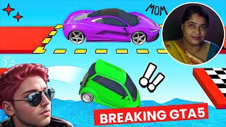 MOM PLAYING GTA 5 FIRST TIME 😂  Epic car driving in gta 5 [upl. by Olfe860]